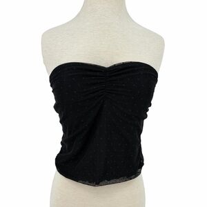 Lola Grace Sweetheart Ruched Strapless Tube Top — Size XL — Black — NWT